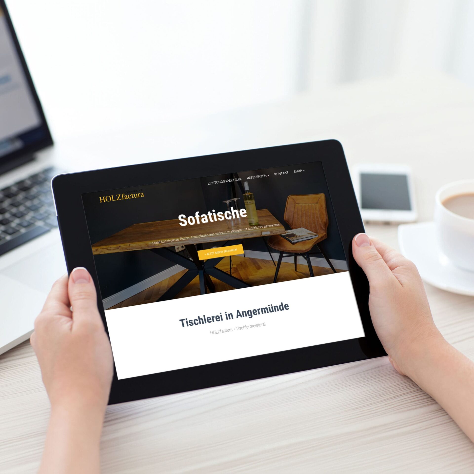 1. Wahl Handwerker-Website 2 Website für Handwerker Beispiel Tischlerei Angermünde